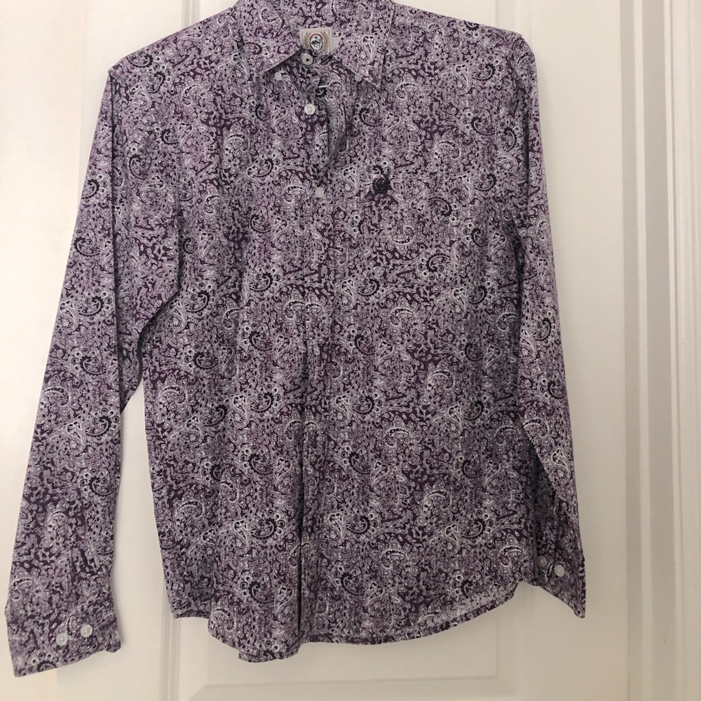 Purple Paisley Button Down Shirt